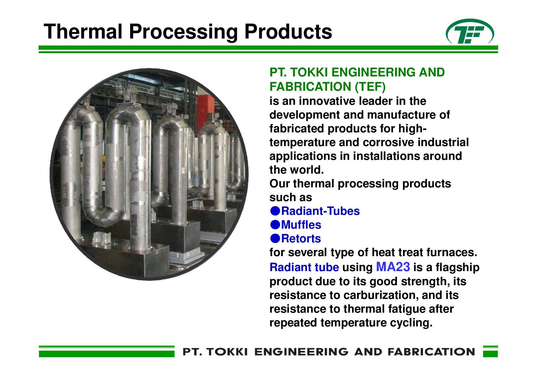 Thermal Processing Products